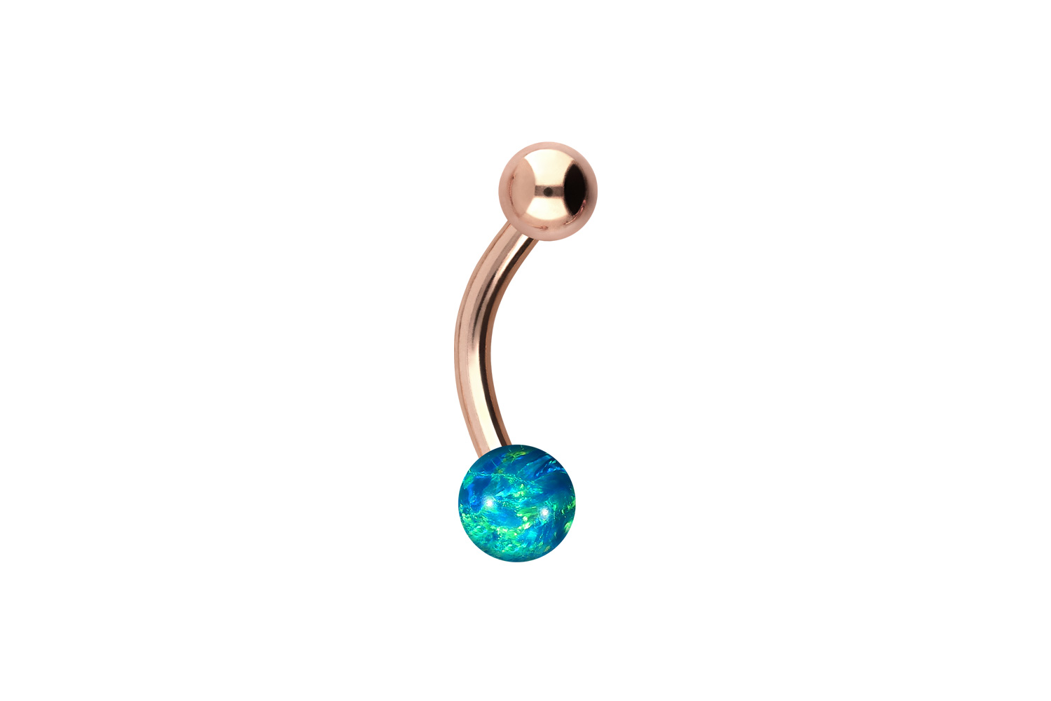 Titan Mini Bananabell Piercing SYNTHETISCHER OPAL + TITAN-KUGEL